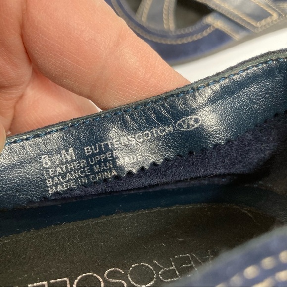 AEROSOLES butterscotch flats navy blue leather size 8.5 - Picture 5 of 8